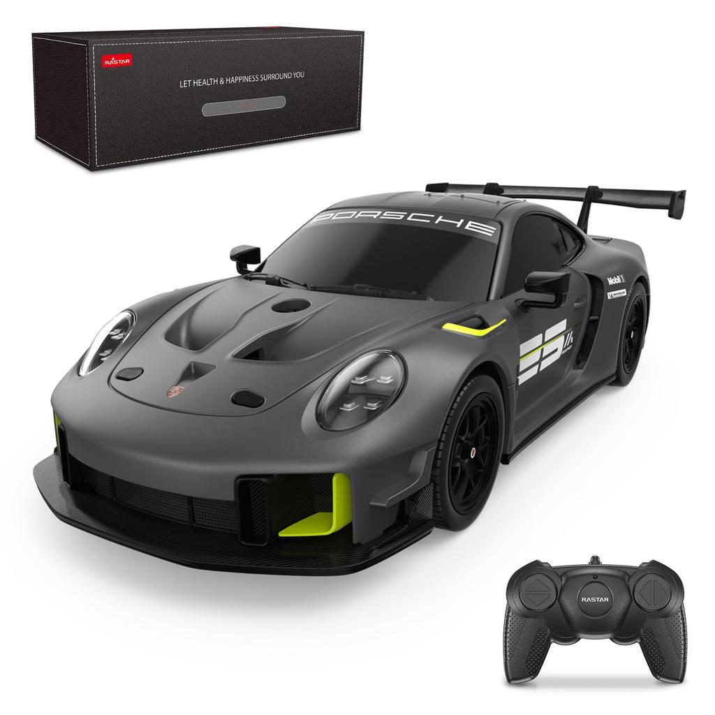 RASTAR Porsche 911 GT 2 RS Model Car, 1:24 Scale RC Porsche 911 GT 2-RS Clubsport 25 Remote Control Car for Kids and Adults, RC Sports Supercar Gray