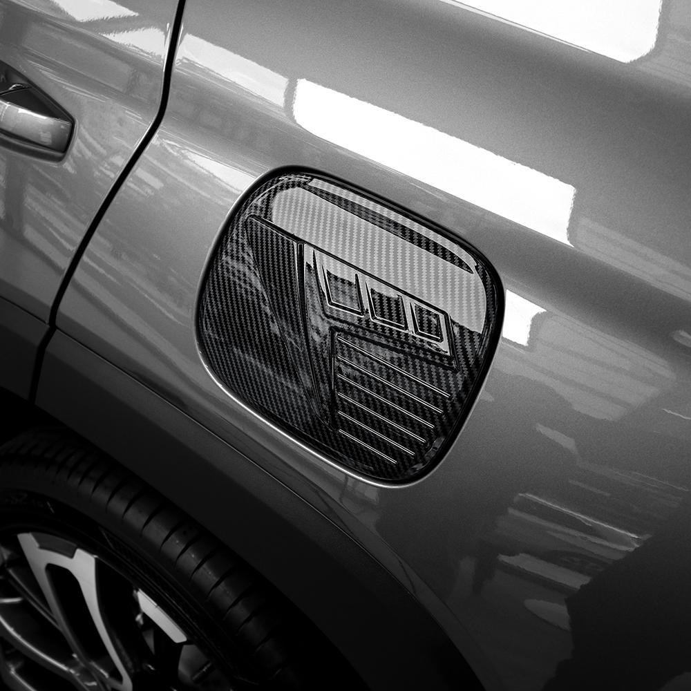 Car Exterior Accessories Carbon Fiber Black Oil Cap Fuel Tank Cap Cover Trim ABS Material For SsangYong Torres/ACTYON 2022-2025