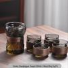 Service à thé en verre rotatif Shàng Qí avec infuseur