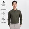 Langdeng Men's 5A Antibacterial Pique Long Sleeve Polo Shirt