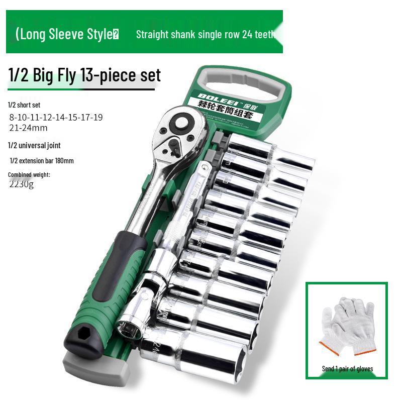 Universelles Sechskant-Ratsche-Steckschlüssel-Set für schnelle Autoreparaturen