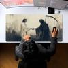 Grim Reaper Dark Gothic Sketch Art XXL Desk Pad Non-Slip Rubber Gaming Mouse Mat Keyboard Mausepad Desktop Computer Accessories