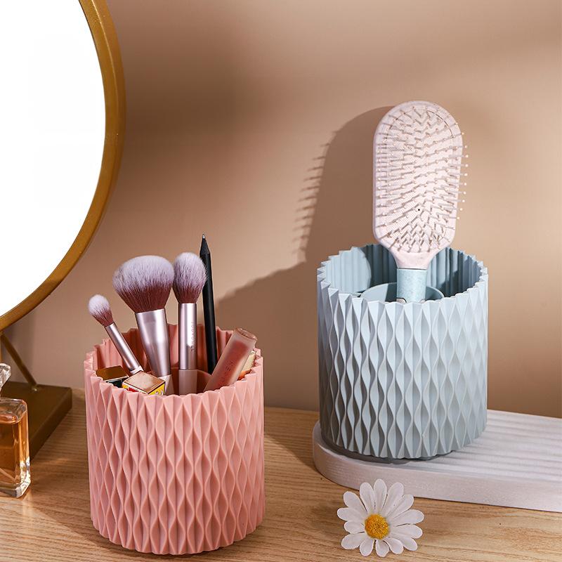 360° Rotating Makeup Brush Storage Bucket for Easy Use and Storage of Brushes and Cosmetics