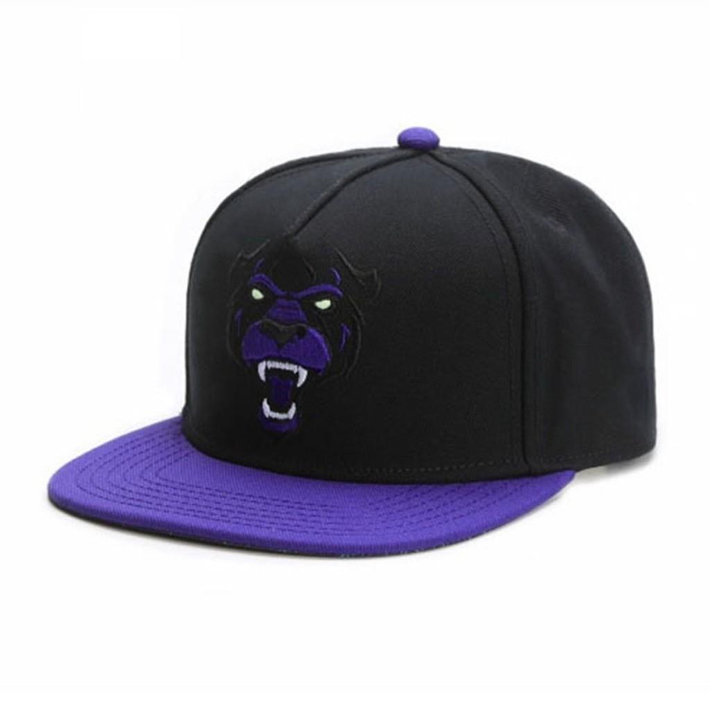 Cartoon Purple Leopard Baseball Cap With Embroidery For Summer Adult Fashion Casual