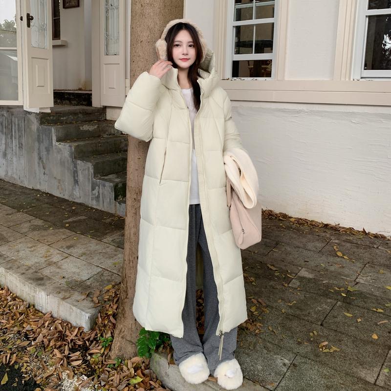 Autumn Winter Thicken Warm Parka Women Casual Sweety Solid Color Big Pocket Loose Long Hooded Coat Jackets Outwear