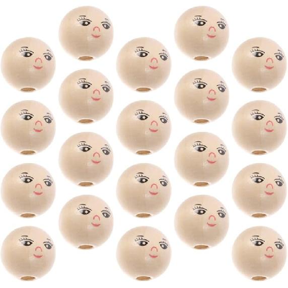 

Деревянные бусины с улыбающимся лицом 50 шт. 1,8 см Бусины из натурального дерева Деревянные бусины-разделители Сквозные бусины для DIY рукоделия Изготовление ювелирных изделий 1.40X1.40X1.40CM