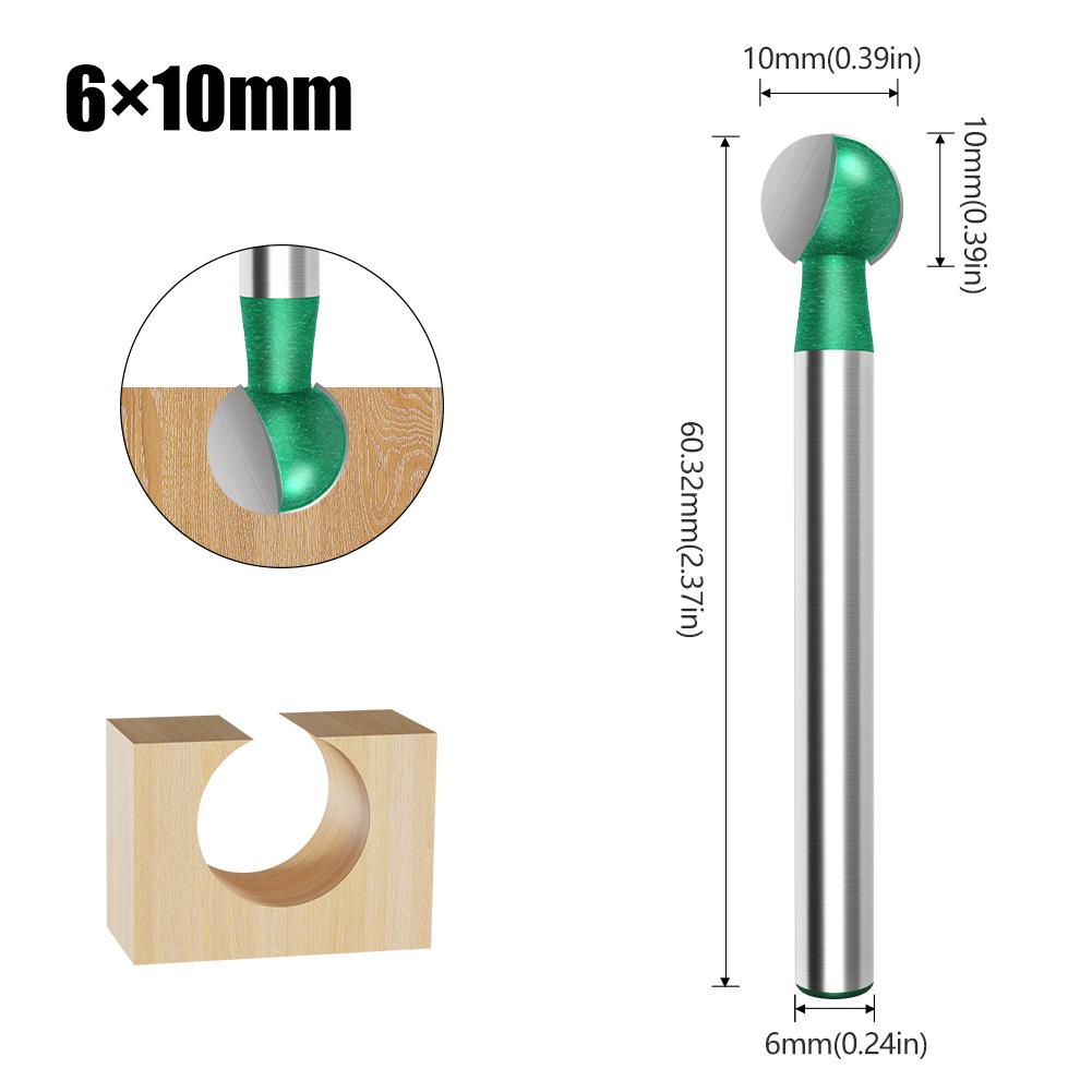 

Ball Knife Engraving Ball Knife Wood Carving Root Engraving Knife Head Woodworking Spherical Ball Knife 6Mm Straight Handle Grinding Head