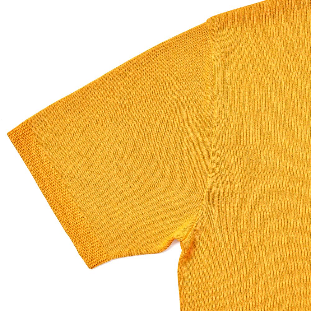 VERNO [Casual]Linen Like Button Polo Knit Pumpkin