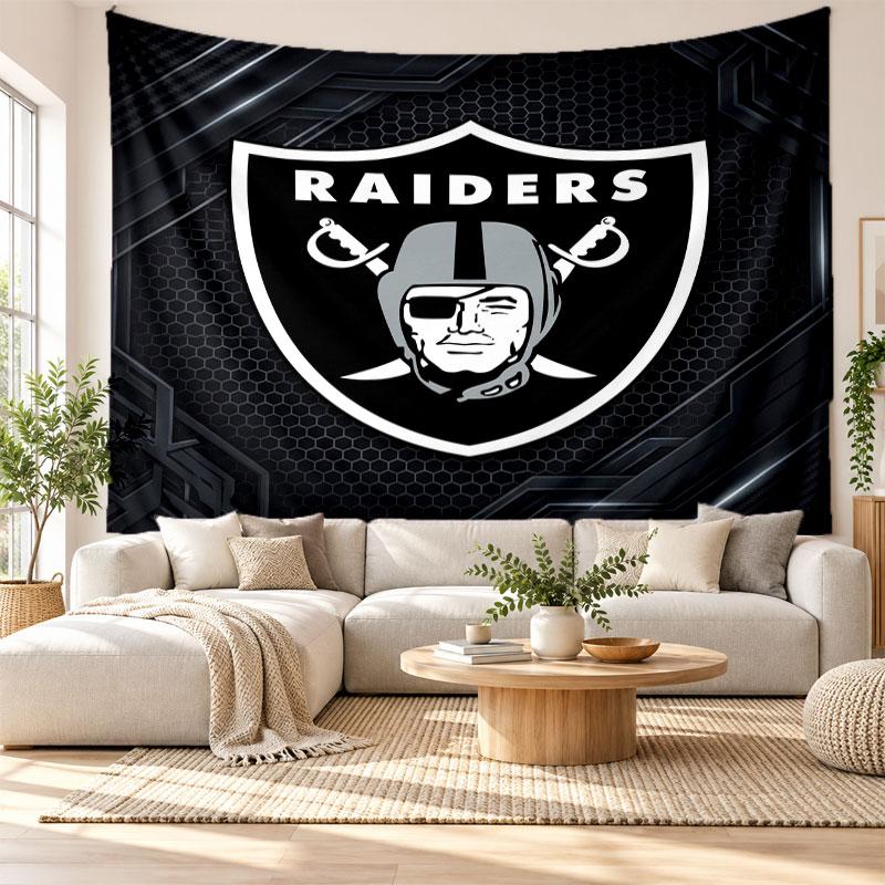 Las Vegas Raiders Wandteppich, Wandbehang aus weichem Stoff, Dekorative Kulisse für Schlafzimmer Heimwandkunst