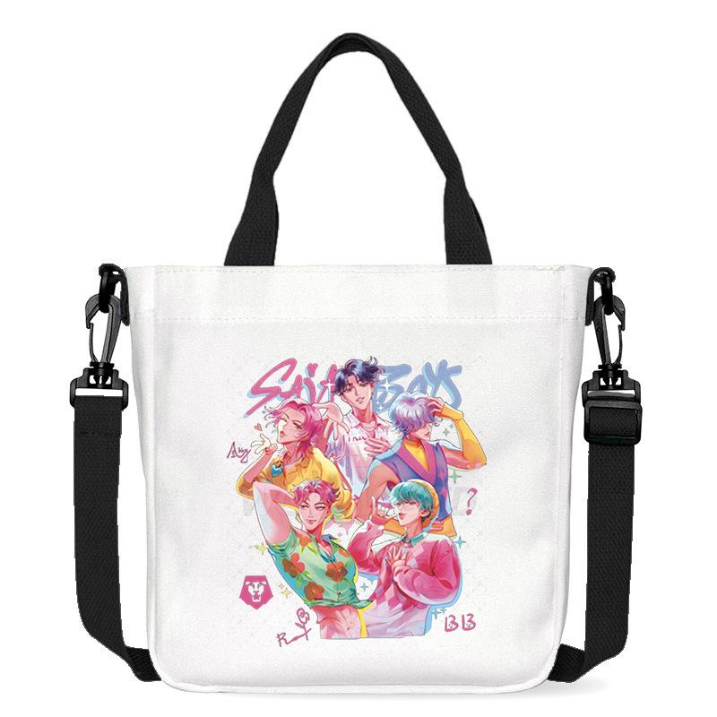 Anime Cartoon Print Office Worker Commuter Portable Messenger Bag Student Large Capacity Casual Handbag