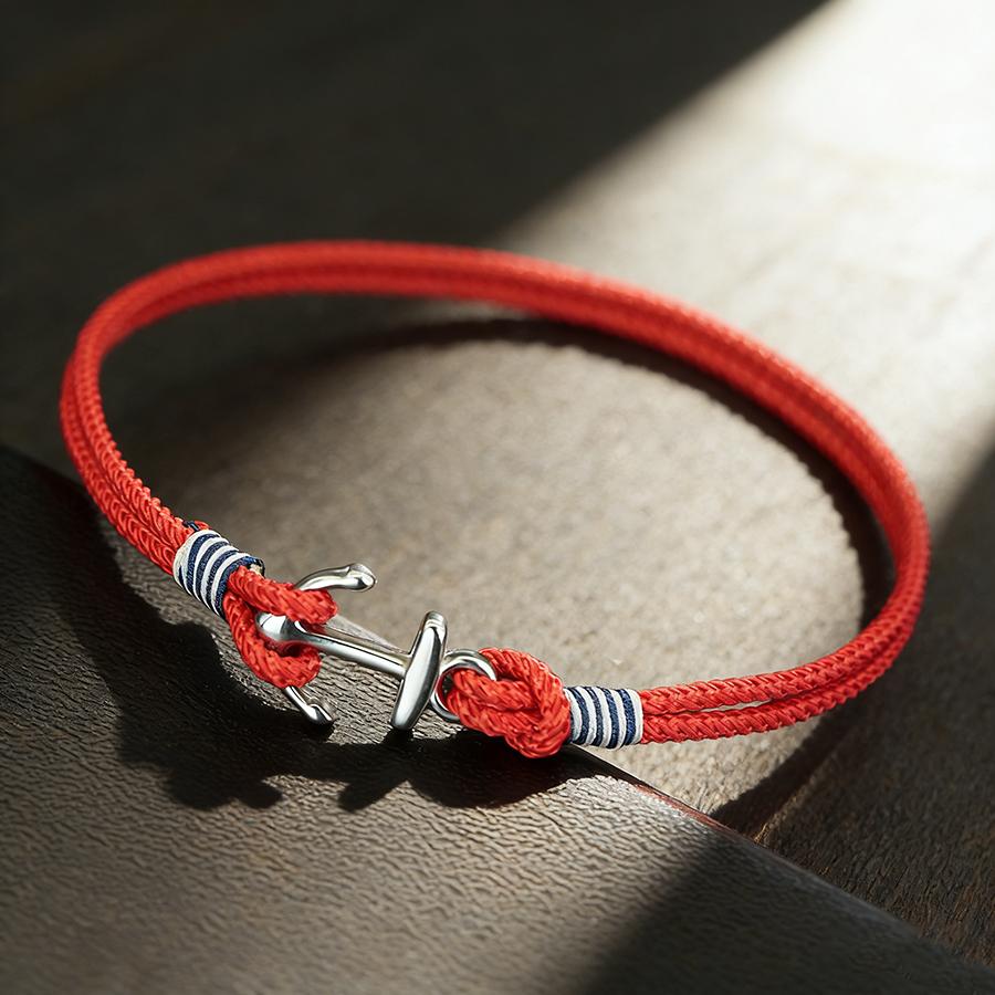 Snyggt Ankararmband för Män Rostfritt Stål Utvalt Högkvalitativt 2 mm Flätat Rep Som Inte Bleknar Eller Deformeras Pulseria Homme