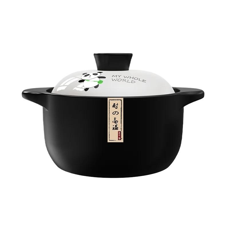 2.5L Stew Pot Casserole Ceramic Saucepan High Temperature Resistant Cooking Pan Gas Electric Stove Cooker for Kitchen Crock Pots