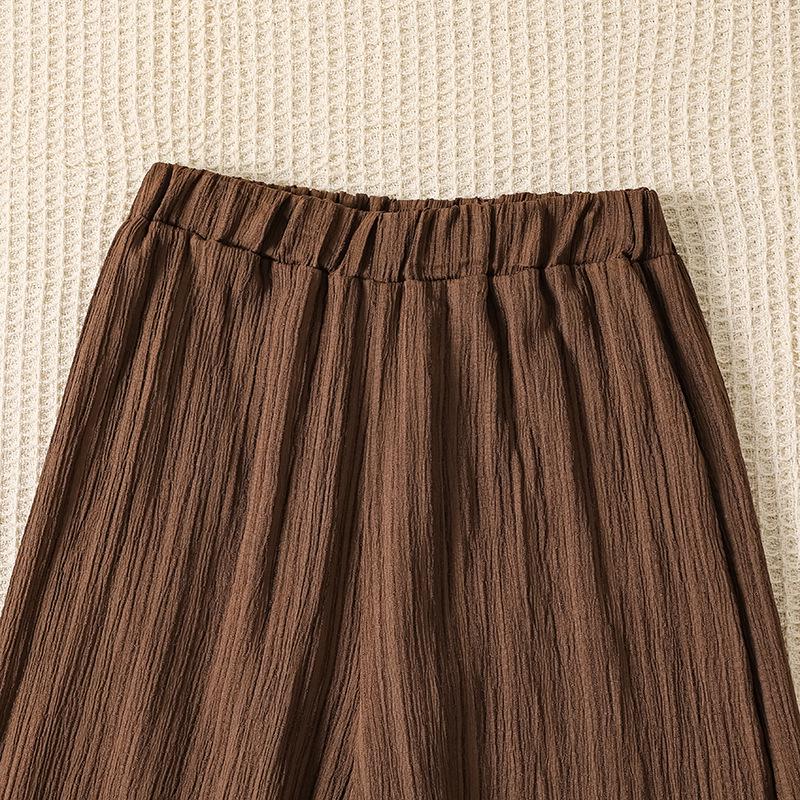 Girls' Spring/Summer 3D Flower Two-Piece Set – Sweet Korean Style Short-Sleeve Top & Long Pants