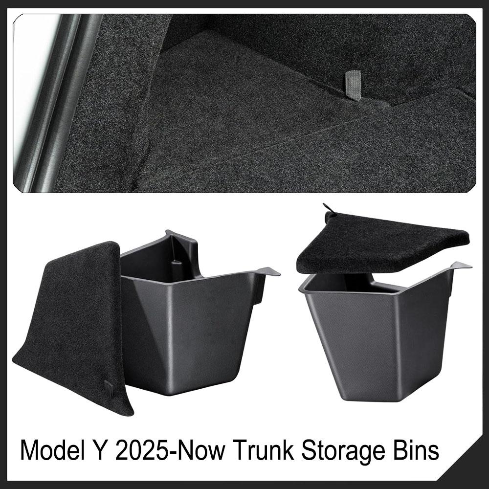 For 2026 2026 Tesla Model Y Trunk Organizer Trunk Storage Bins Rear Trunk Side Storage Box Mats for Model Y Juniper Accessories
