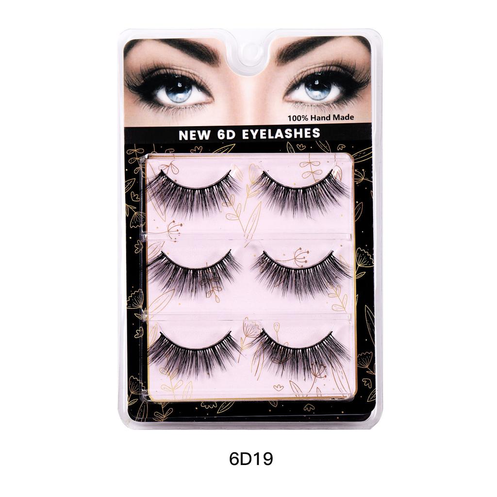 Naturchemiefaser 3 Paar Falsche Wimpern Internet-Berühmtheit Simulation Paar Geklebte Wimpern