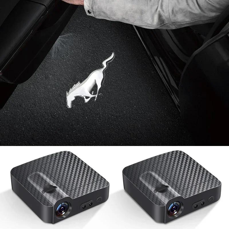 Car Sticker Hot For Ford 1/2Pcs LED Logo Projector Car Door Welcome Open Light for Ford Mustang 2005 2010 2015 218 GT Mujer Elea