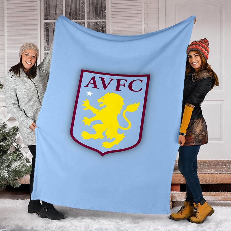 1pc Aston Villa Theme Blanket - Digital Print, Polyester, Cozy for All Seasons, Perfect for Outdoor, and Travel