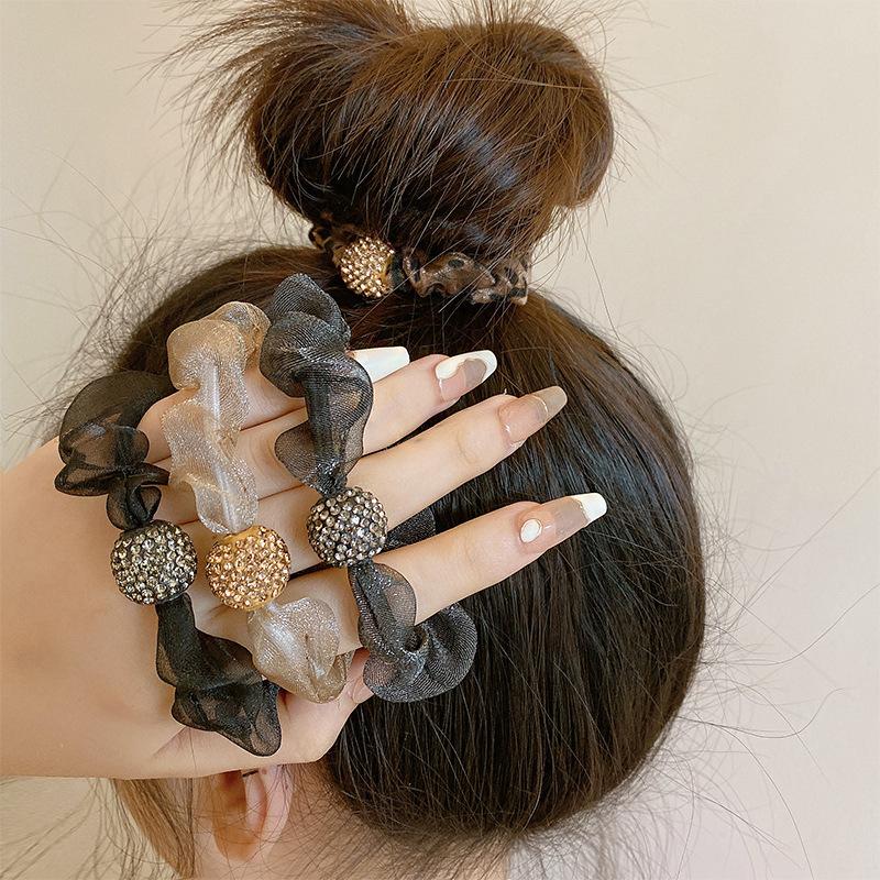 6Pcs Mesh Headband with High Elasticity Leopard Print Headband Women Temperament Headband Accessories, Tie Hair Accessories