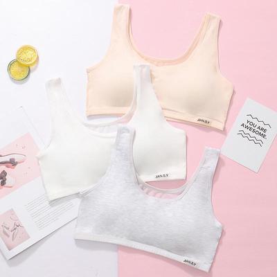 Breathable Cotton Mesh Bralette for Junior High Girls - No Steel Ring, Lightweight Design