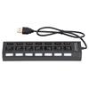 7 Port Hub USB Docking Station Black 480mbps with Switch for Overload Current Protection7 Ports Black