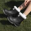 Lightweight outdoor short rain boots women's fashion simple waterproof overshoes velvet rubber shoes warm fashion rain shoes women