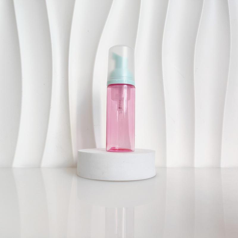 60ml Red Translucent Mousse Dispenser: Cosmetic Brush Foam Bottle for Face Wash and Travel Use
