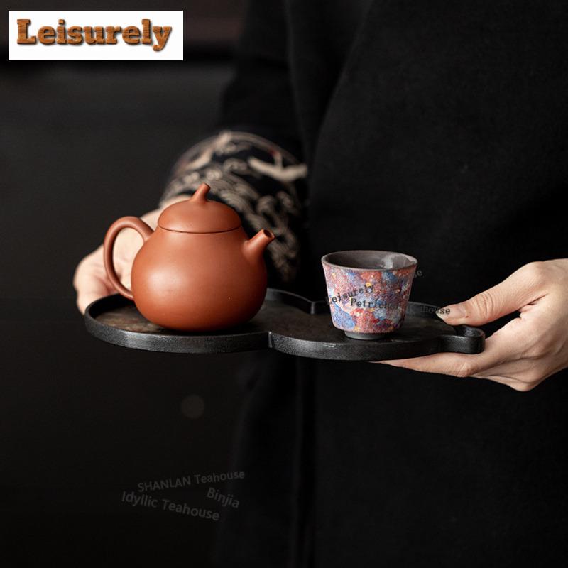 Rock Gourd Tea Tray Dried Fruit Plate Coffee Storage Board Teapot Insulation Pad Dishes For Serving Tableware Craft Pot Bearing