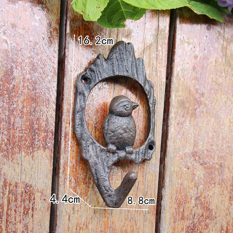 European Rustic Retro Industrial Cast Iron Kitten Whiskers Double Hook Wall Decor