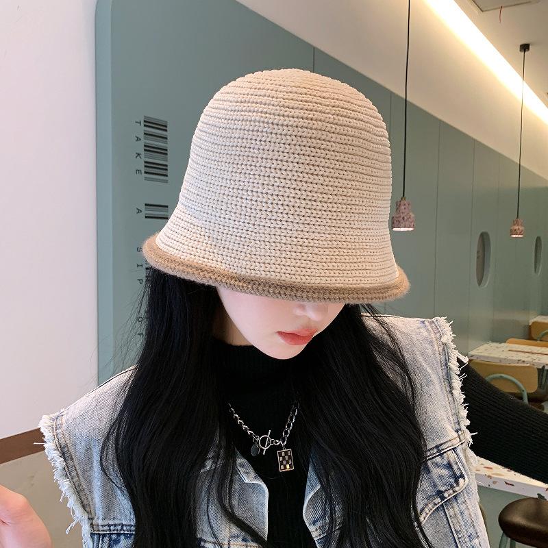 Autumn And Womens Winter Warm Knit Hat Simple Fashion Yarn Casual Fisherman Hat