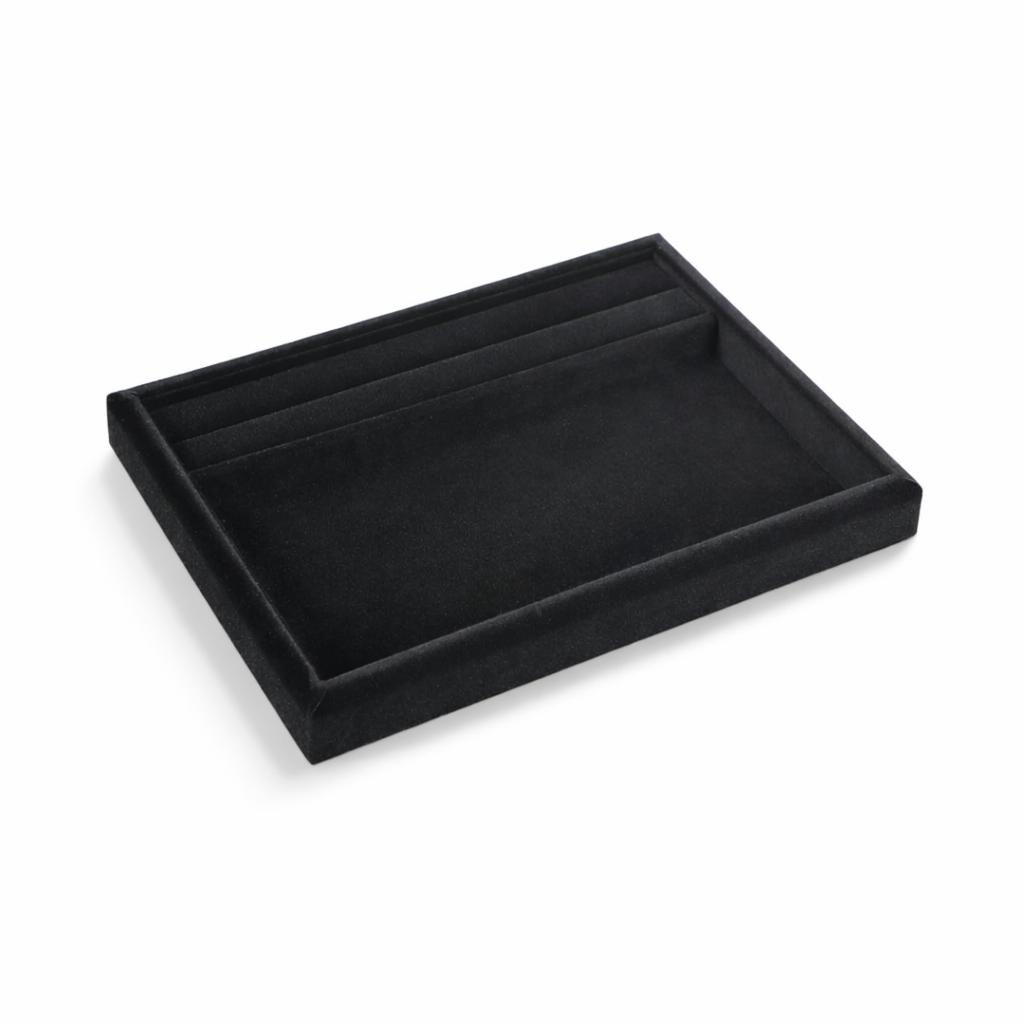 RegiPro b Accessory Tray Jewelry Tray with Ring Display 30 x 22 cm Velour-like / Groove, Tray, Black,