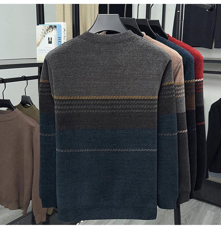 Winter Velvet Chenille Dad-Style Sweater: Warm, Thickened Knitwear for Men