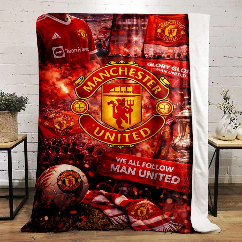 Manchester United Designed Flannel blanket for bedroom, living room, sofa, and nap