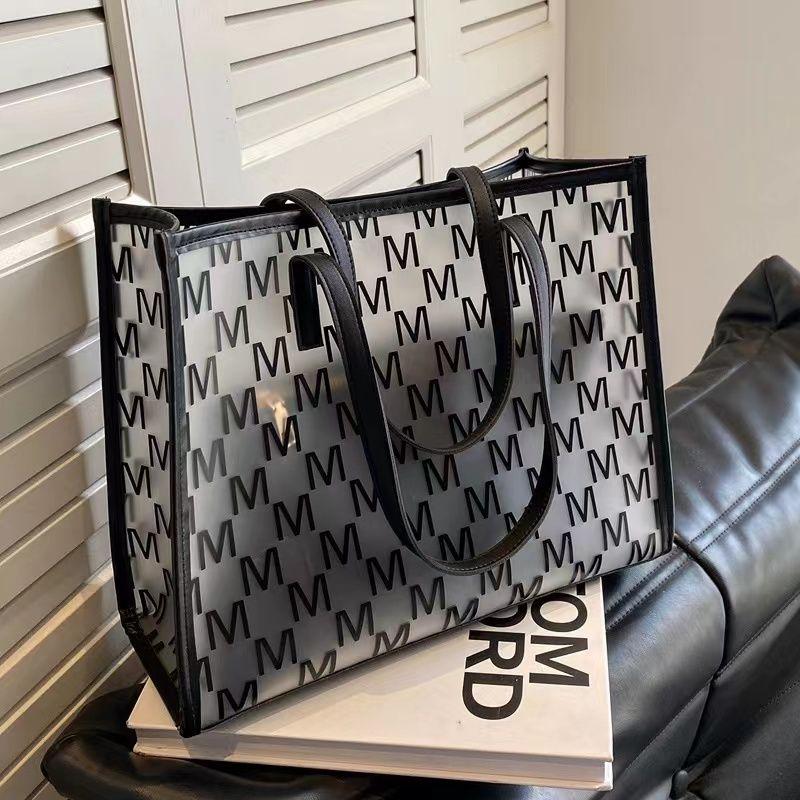 Large Capacity Transparent Bag, Women's Versatile and Stylish Shoulder Bag, Tote Bag, Jelly Bag