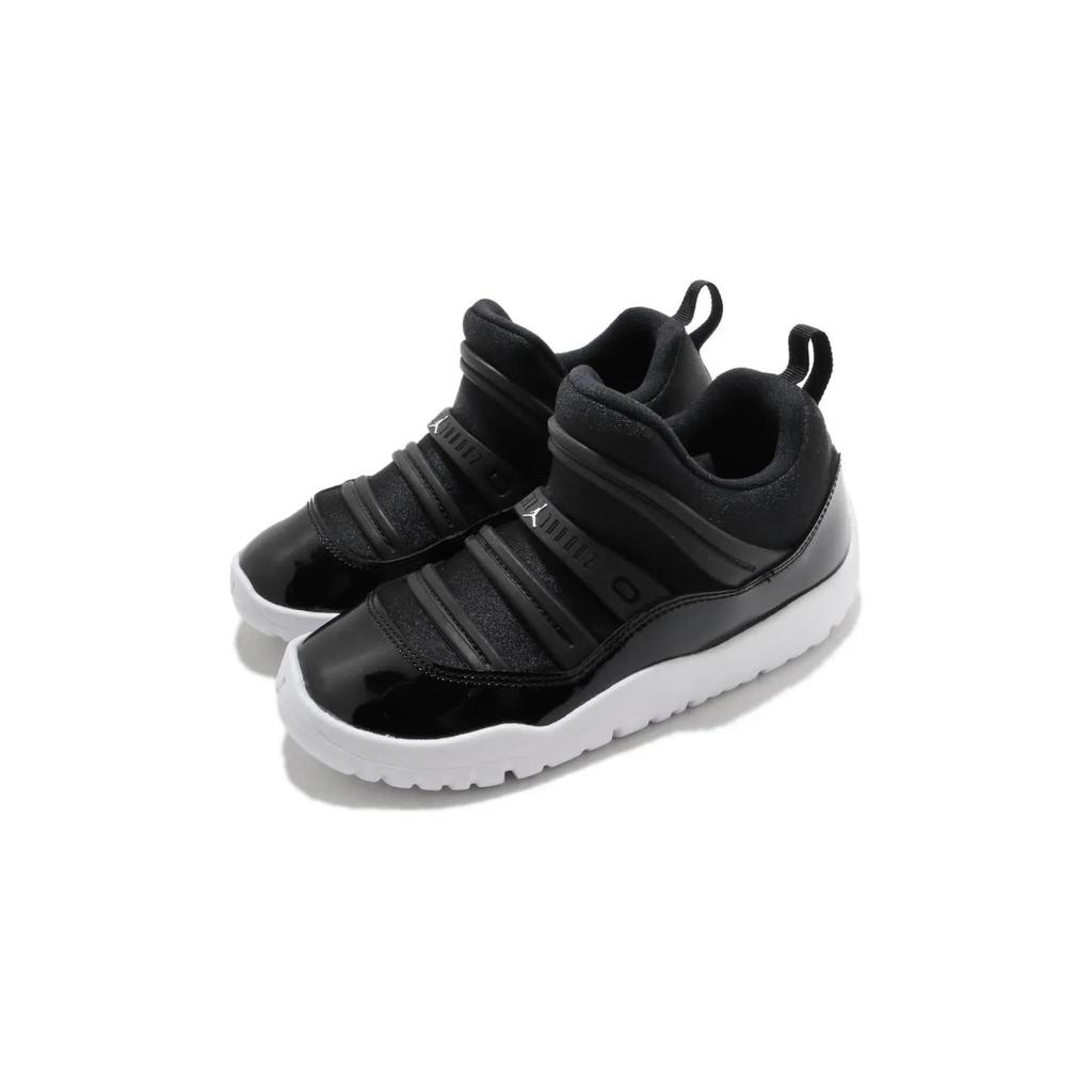 Air Jordan 11 Retro Little Flex PreSchool '25th Anniversary' (Unisex) Black / Black / White Kids' Basketball Shoes BQ7101 011