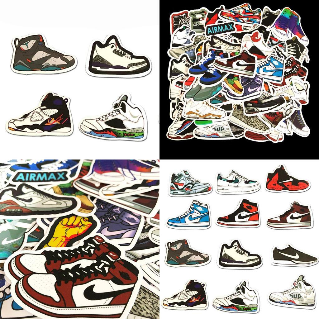 Brand Sneakers 50-piece Waterproof Basketball Stickers For Diy Decorations And Personalization