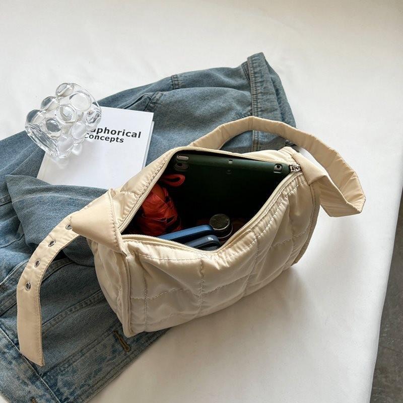 Stylish Women's Wide Strap Casual Shoulder Crossbody Canvas Bag For 2024 In Cream Black Orange And Green