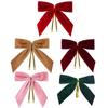 24PCS with Cable Tie Christmas Tree Bows Small Garland Ornament Red Velvet Christmas Bows  Wreath