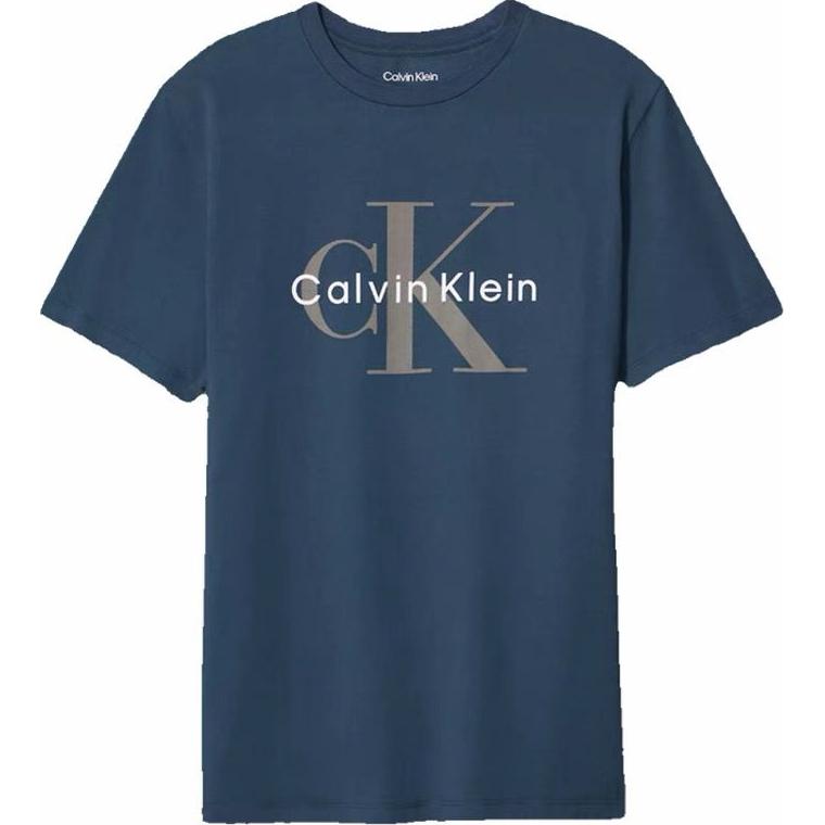 

Calvin Klein Letter Print Comfortable Short Sleeve T-Shirt Men Tops Fog-Blue 81QP894-411 S