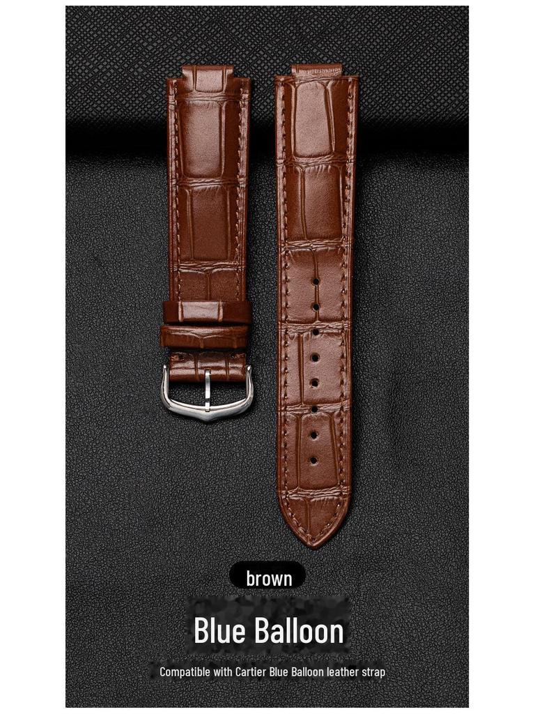 Blue Balloon Uhrenarmband aus echtem Leder für Damen und Herren, wasserdicht, hochwertiges Rindsleder, konvexe Oberfläche