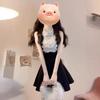 Rich Family Daughter Black Sleeveless Vest Dress Summer Lace Design Waist A-word Puffy Skirt