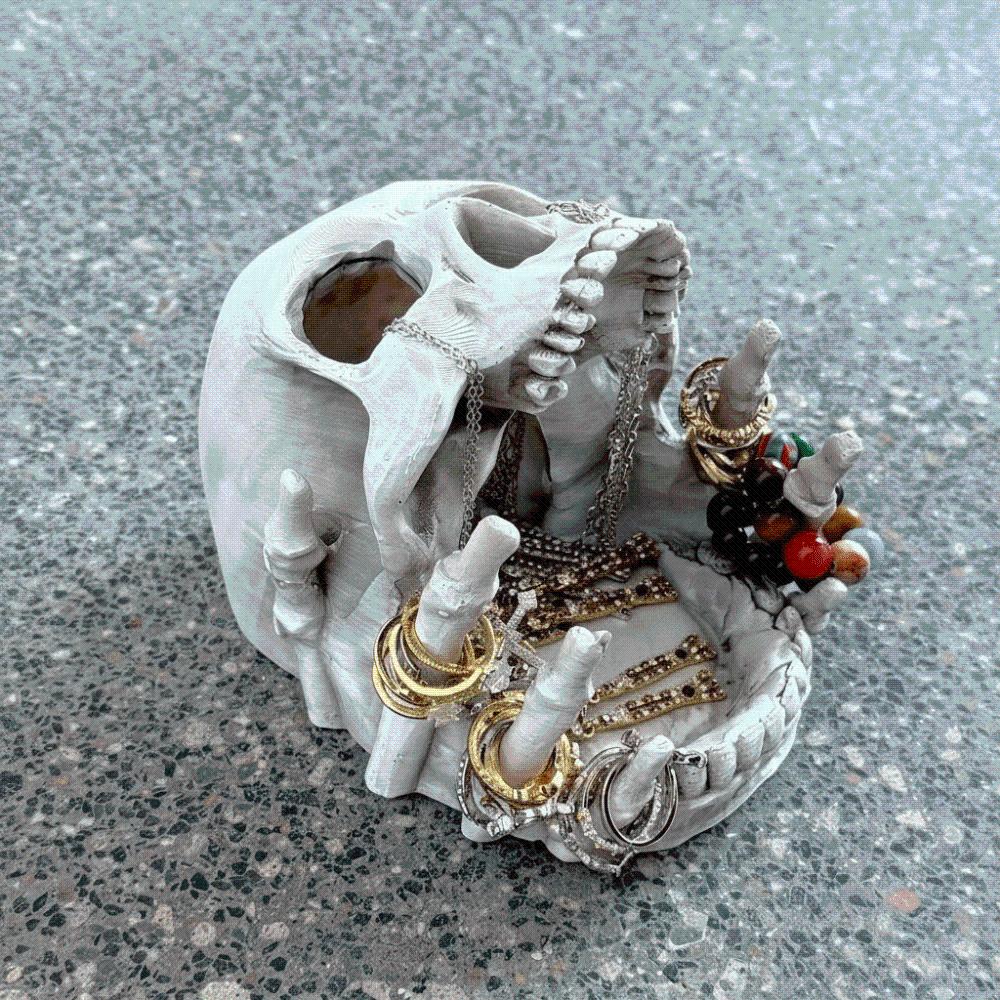 Realistic Gothic Skull Key Holder Multifunctional Halloween Resin Craft Bedroom