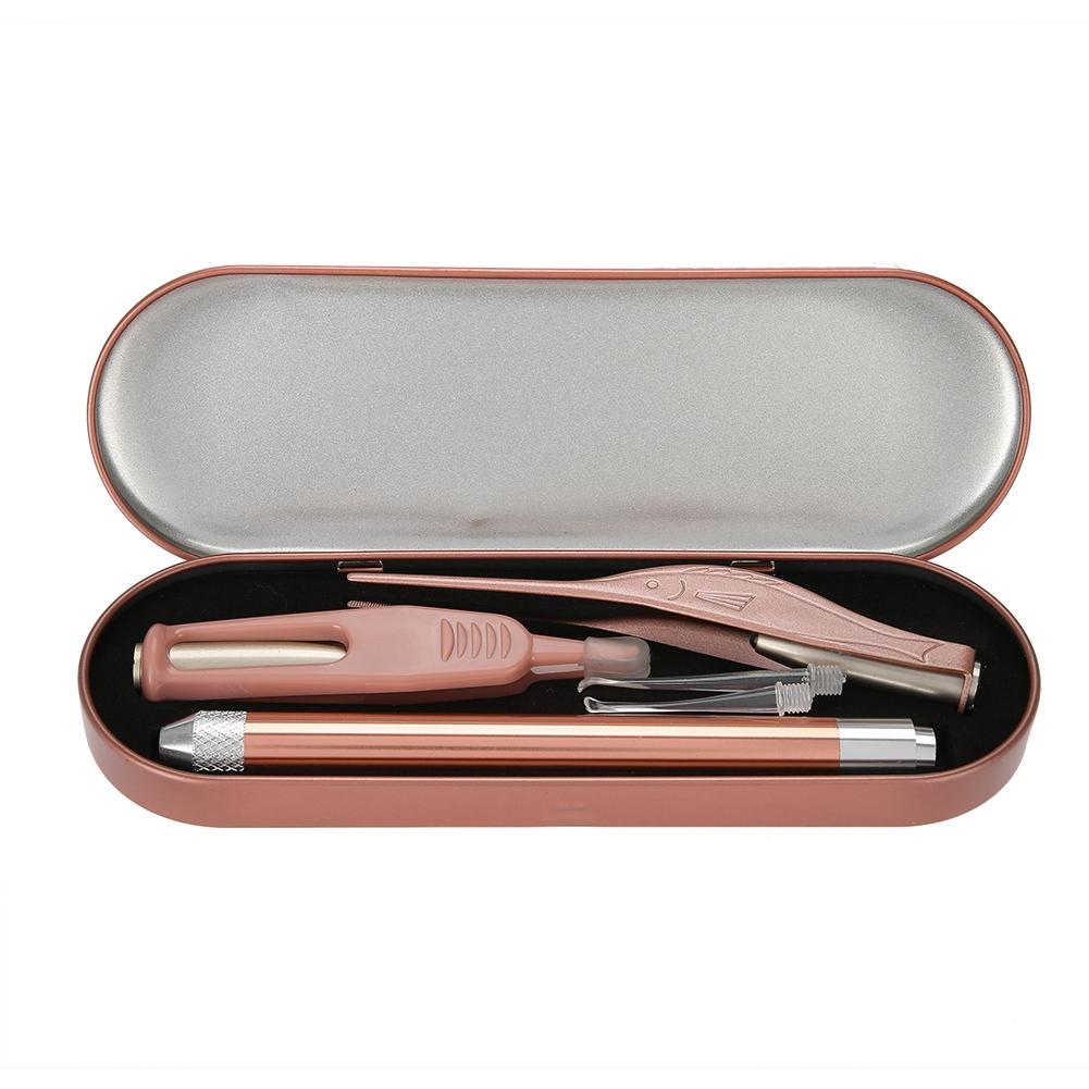 3 IN 1 LED Earpick Ear Spoon Ear Cleaner Set Earwax Nasal Removal Tweezers