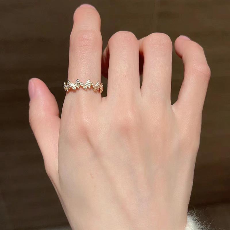 Schmetterling Emaille Bunter Ring für Frauen Verstellbares Offenes Design Einzigartiger und Schicker Schmuck