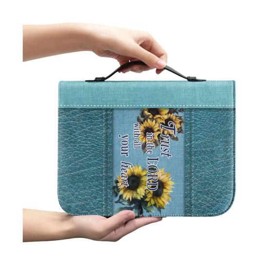 Bible Carrying Bag with Handle Zipper Closure Wear Resistant Waterproof Portable Print