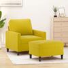 VidaXL Armchair with Footrest Yellow 60 Cm Velvet, Sofa, Armchair, TV Armchair, Single Sofa, Seat, Recliner Sofa, 3201051