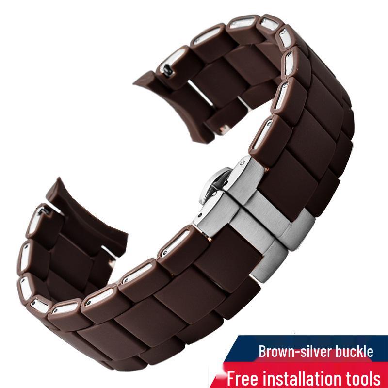 Replacement Rubber Coated Steel Watch Strap for Armani AR5889/5890/5905/5920 - Men's & Women's, 20mm/23mm Width