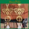Bohemian Gold Moon And Sun Butterfly Dangle Earrings For Women