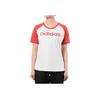 Adidas Neo Color Block Letter Print Raglan Short Sleeve T-Shirt Fashion Casual Comfortable Women White DW7948