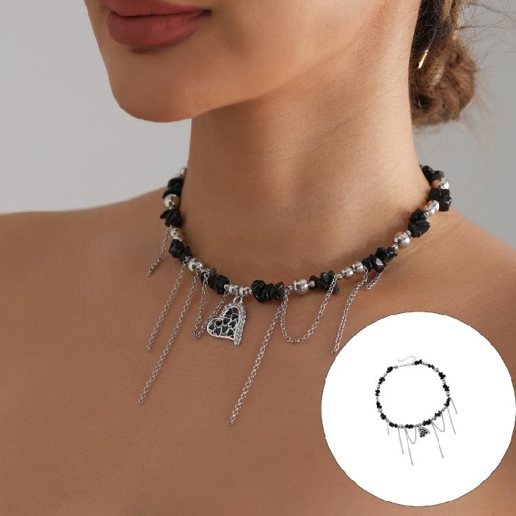 Personalisierte Liebes-Charm-Halskette Flexible Länge Quasten Schmuck Modeaccessoire Geschenk für Frauen Mädchen