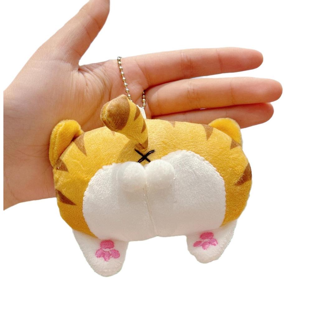 Creative Plush Corgi, Pig, and Cat Butt Keychain Pendant Charm for Women